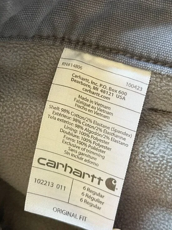 Carhartt blue-gray fleece-lined Crawford pants 6 - Picture 6 of 13